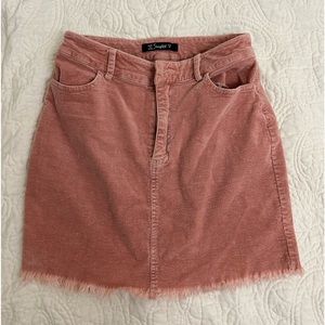 Pink Corduroy Skirt